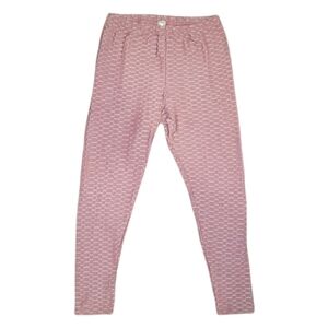 Cacia High Rise Scrunch Butt Honeycomb Bubble Jacquard Pink Slimming Leggings L